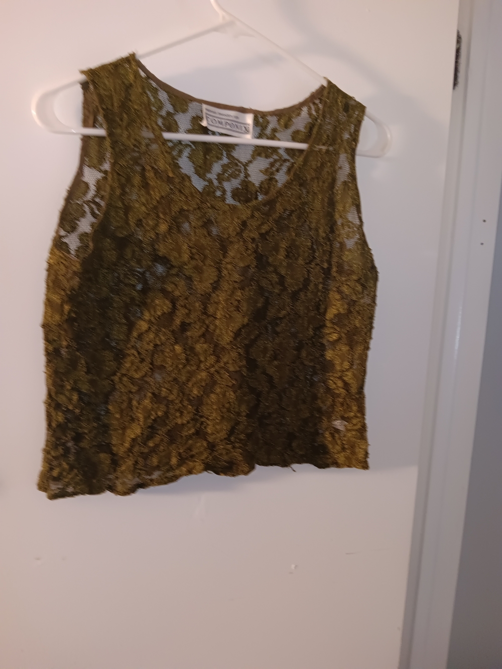Olive Lace Sleeveless Top
